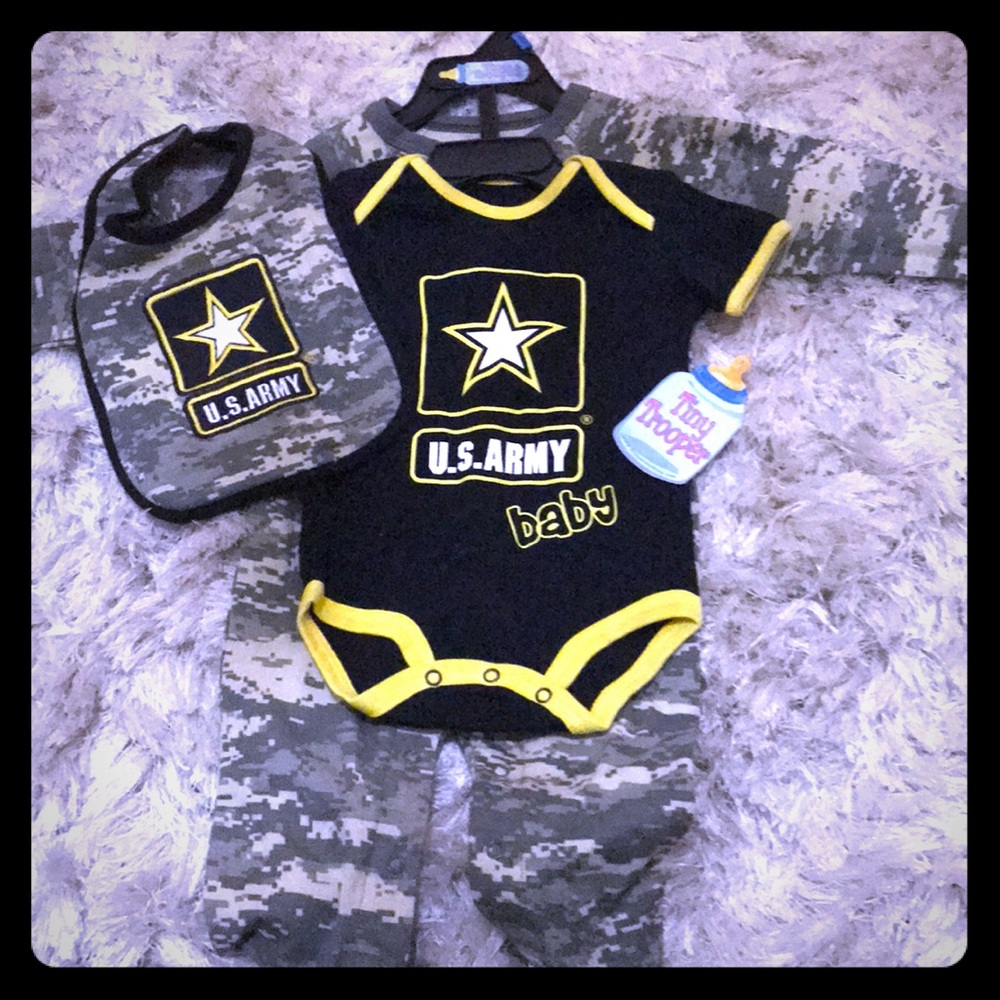Tiny Troopers Onesie and Bib Set